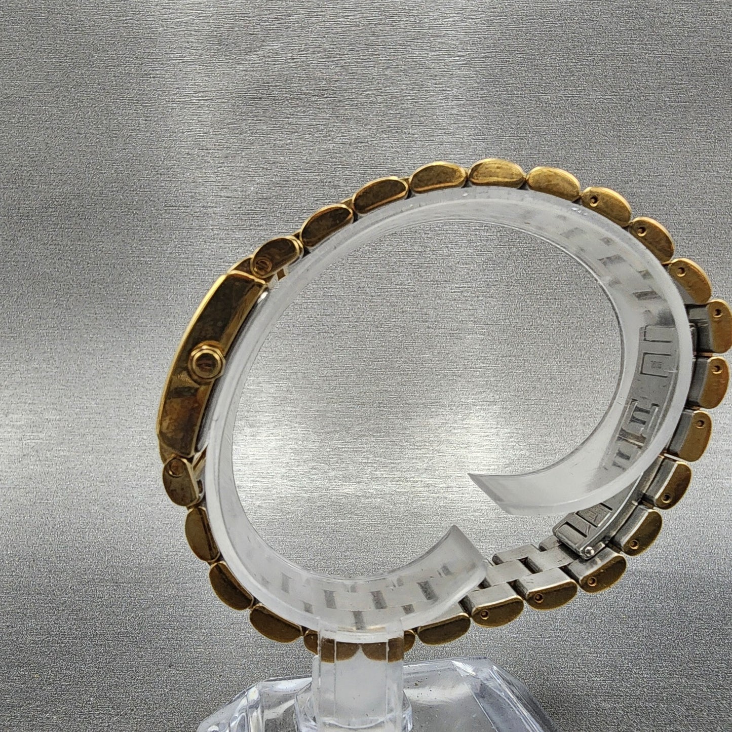 Coach Tank Watch Women 20mm White Dial Gold Tone Rectangle W015 New Battery6