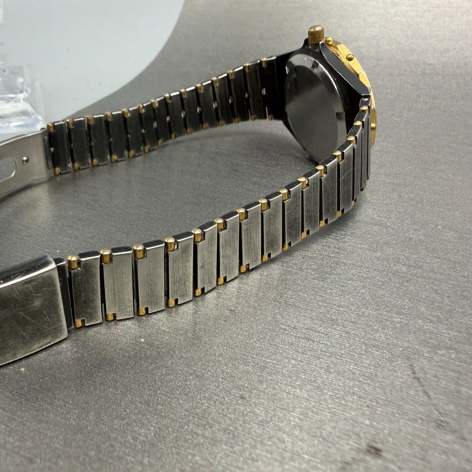 Bulova Marine Star Watch Men 33mm Black Dial Black & Gold Tone Date READ! NewBat10