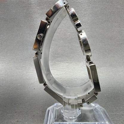 Dolce & Gabbana Tank Watch Women 21mm Silver Dial Steel Crystal Accent NewBattAB6