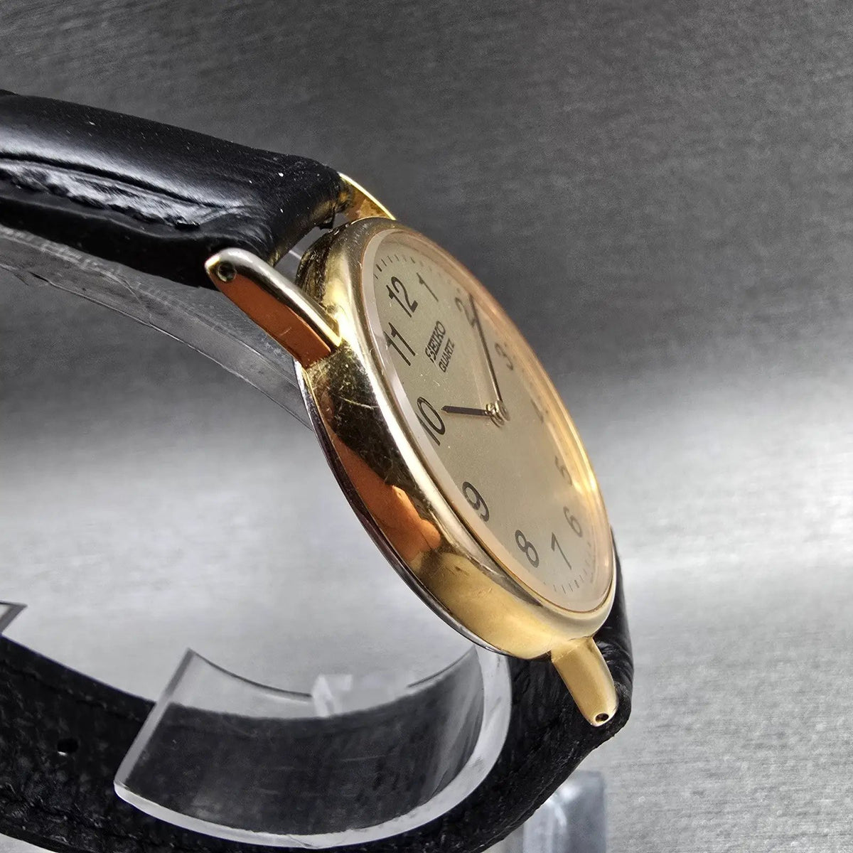 Seiko Watch Men 31mm Champagne Dial Gold Tone Round 7N00-7A49 New Battery3