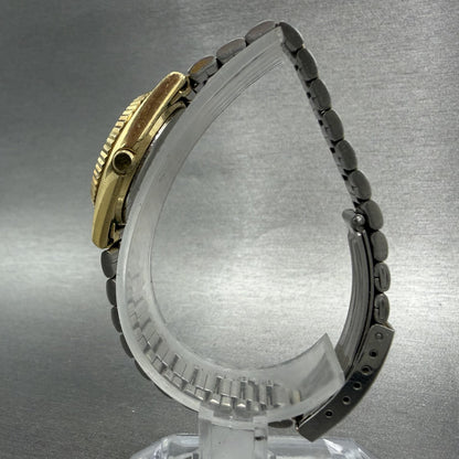 Seiko SQ Watch Women 24mm Champagne Dial Gold Tone Daydate 2a23-0030 New Batt AB6