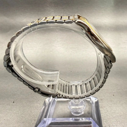 Seiko Lucent Watch Unisex 30mm White Dial Two Tone Round 5E21-6E00 New Battery8