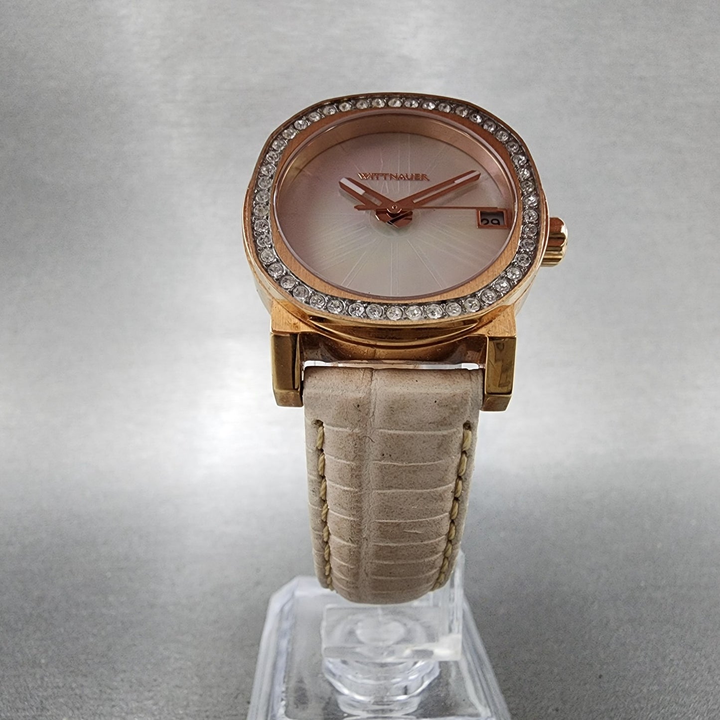 Wittnauer Watch Women 29mm MOP Dial Rose Gold Tone Date WN2003 New Battery5