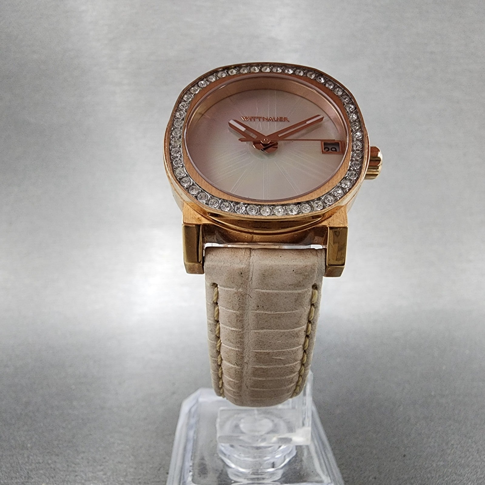 Wittnauer Watch Women 29mm MOP Dial Rose Gold Tone Date WN2003 New Battery5