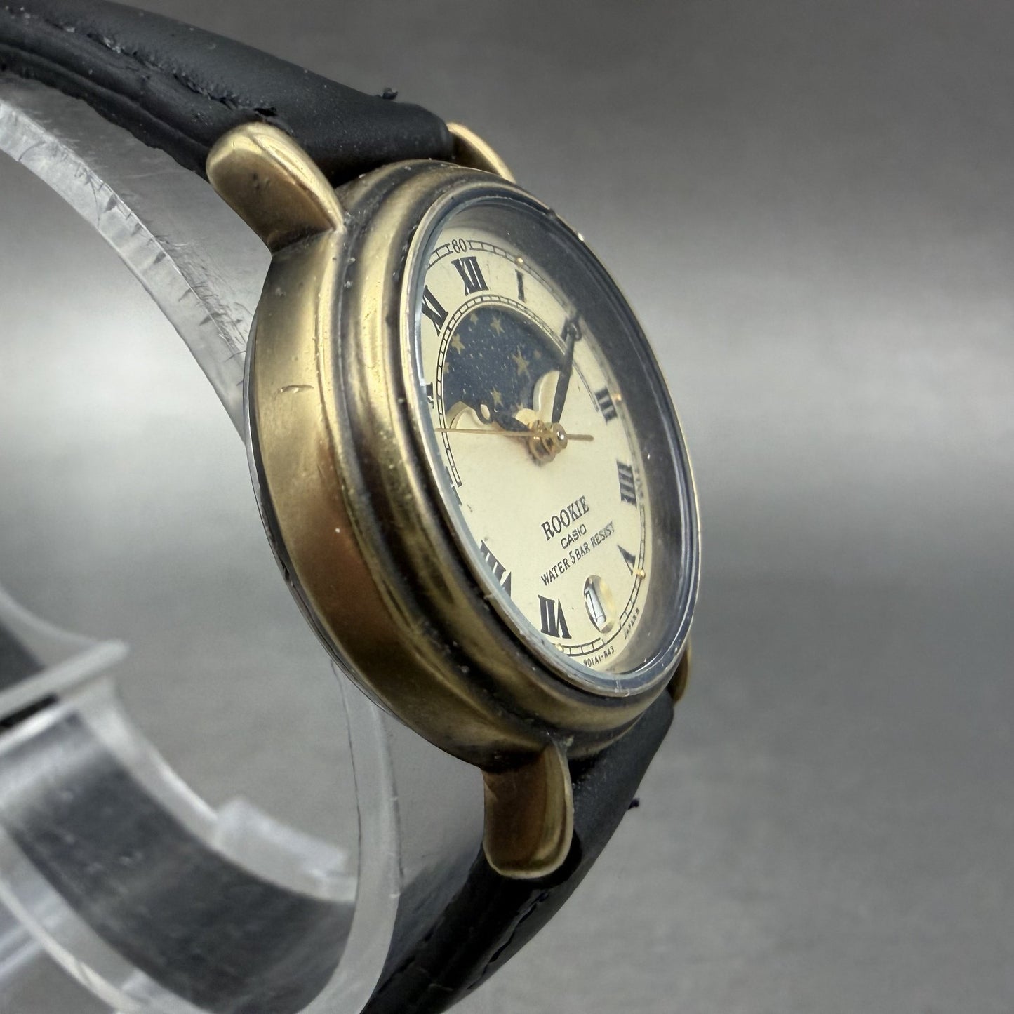 Casio Rookie Moonphase Watch Women 26mm Champagne Dial Bronze Tone RKT280 NewBat3