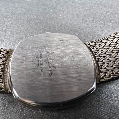 Nivada Watch Men 30mm Gray Dial Silver Tone Rectangle Mesh Band New Battery10