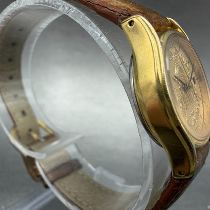 Seiko Watch Women 22mm Champagne Dial Gold Tone Round Date 3Y02-0119 New Battery3