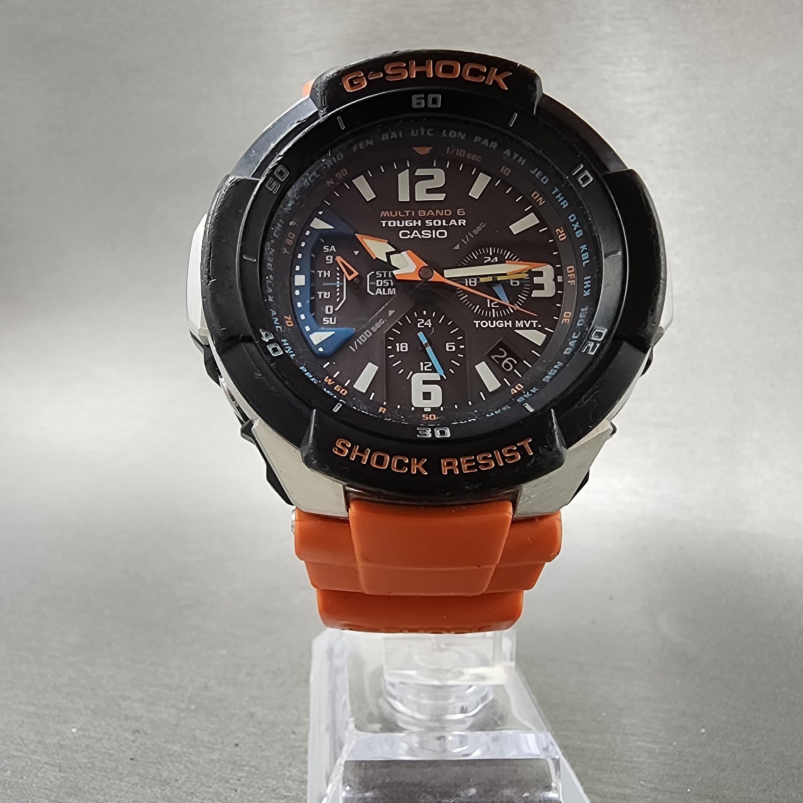 Casio GShock GW3000M Watch Men 50mm Black Dial Black Tone Alarm Chrono Solar5