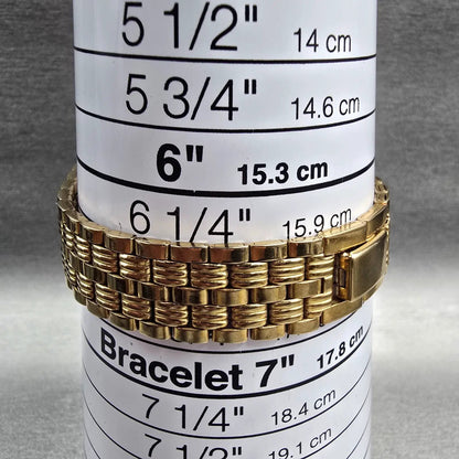 Bulova Watch Women 14mm Gold Dial Gold Tone Rectangle 97P13 New Battery JP239