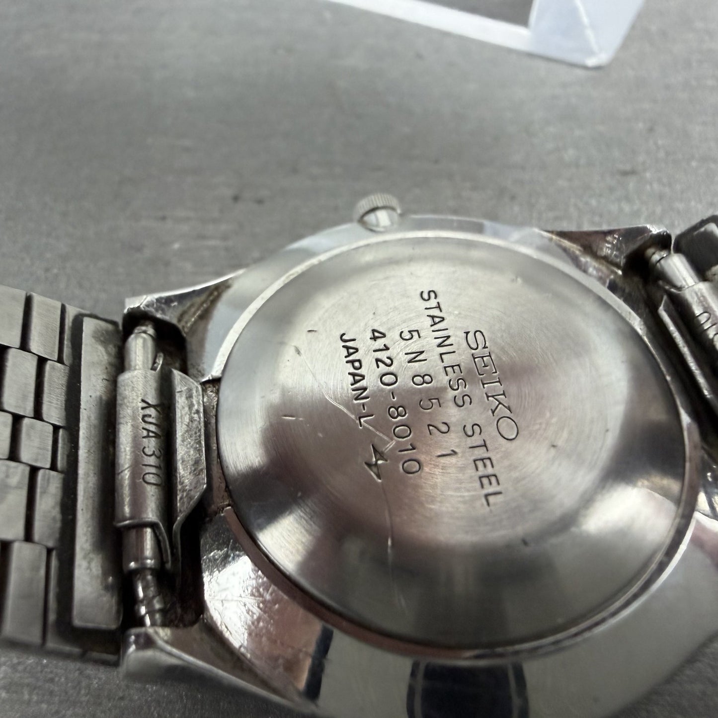 Seiko Emblem Watch Men 32mm Black Dial Silver Tone 4120-8010 New Battery9