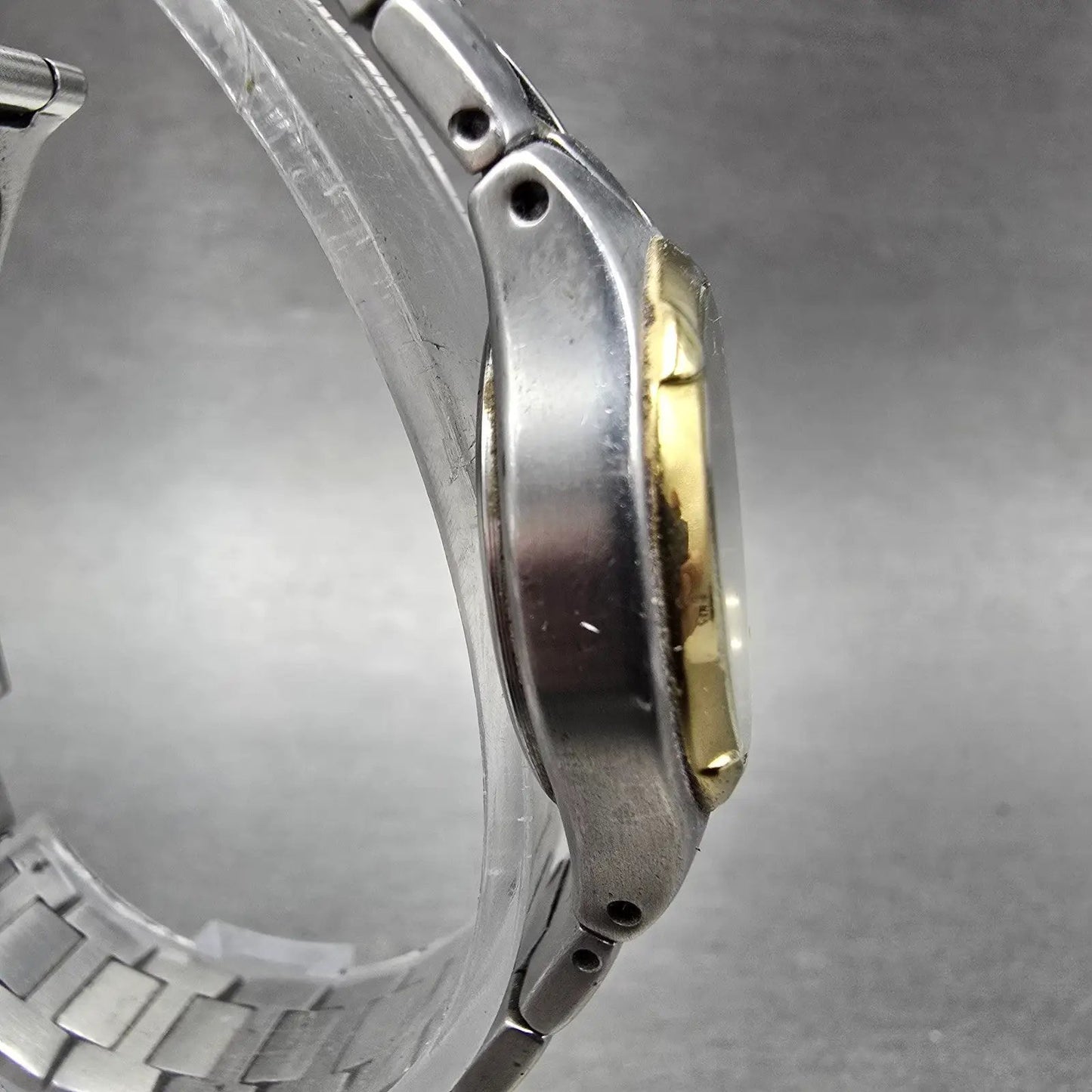 Citizen Eco-Drive Watch Women 25mm Black Dial Two Tone Daydate E001-K17578 Runs3
