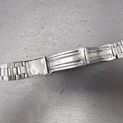 Seiko SQ Bracelet 19mm Stainless Steel Silver Tone Tri Folding Clasp VTG 111S13