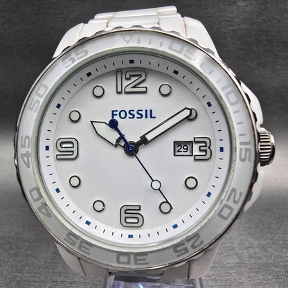 Fossil Dive Watch Womens 48mm White Dial Two Tone Date Round CE-5009 New Battery1