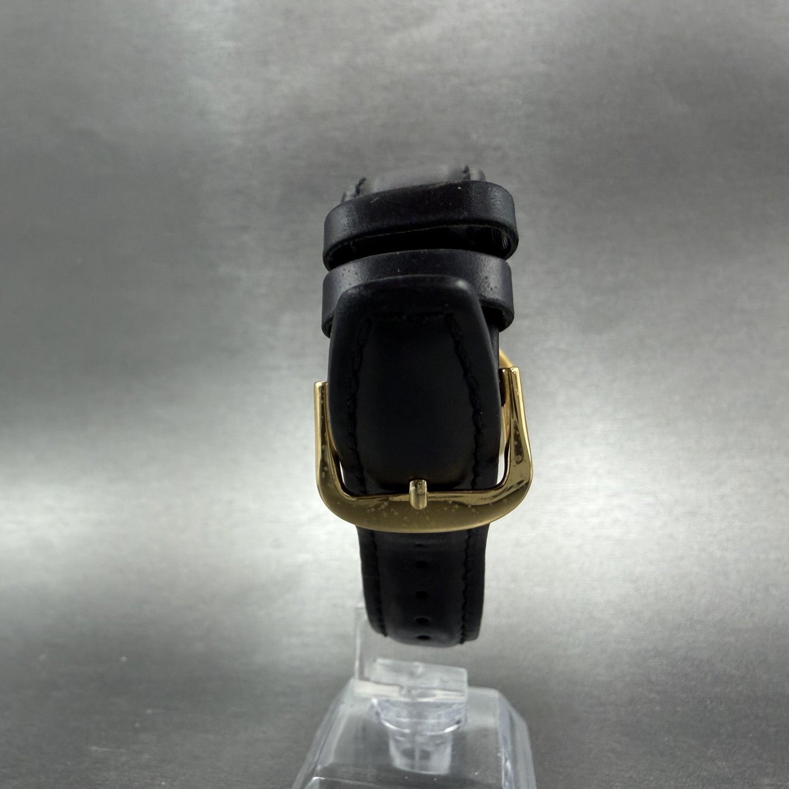 Movado Watch Men 34mm Gold Dial Gold Tone Round 87-E4-0885 Leather New BatteryAB7