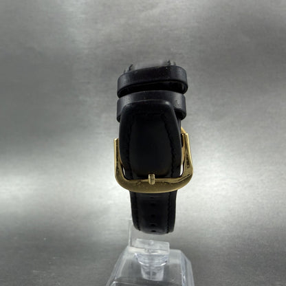 Movado Watch Men 34mm Gold Dial Gold Tone Round 87-E4-0885 Leather New BatteryAB7