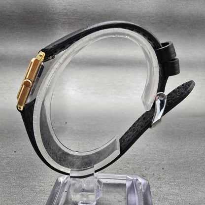 Seiko Tank Watch Women 19mm Champagne Dial Gold Tone Rectangle 2C21-5021 New Bat6