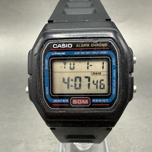 Casio W-71 Watch Men 37mm Digital Black Tone Alarm Chrono Octagon New battery0