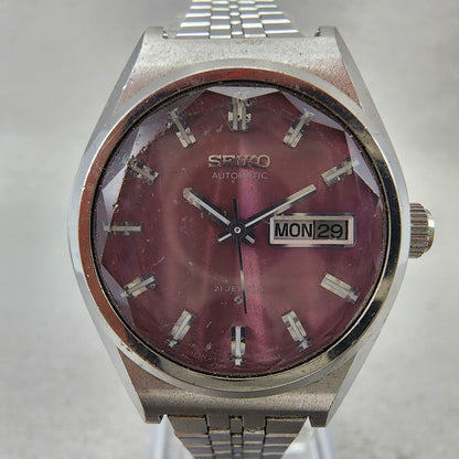 Seiko Automatic Watch Women 26mm Pink Dial Silver Tone Daydate 27060340 PARTS2