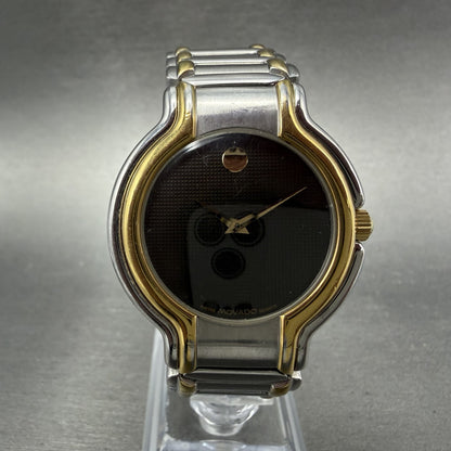 Movado Museum Watch Men 36mm Black Dial Two Tone Round 81.A1.881 New battery0