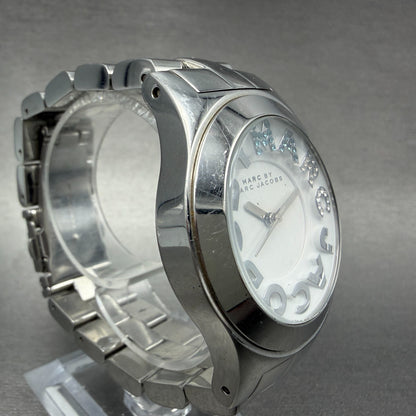 Marc Jacobs Rivera Watch Men 41mm White Dial Steel Round MBM3136 New Battery3
