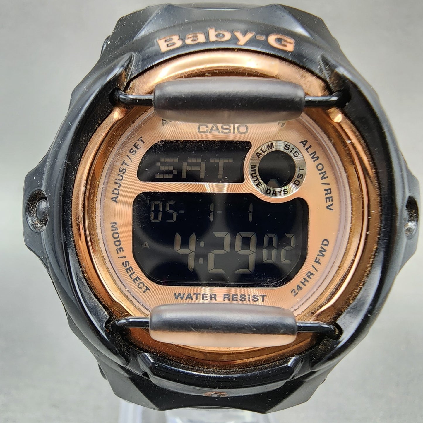 Casio BabyG Watch Women Rose Black Digital Alarm Chronograph BG169G New Batt1