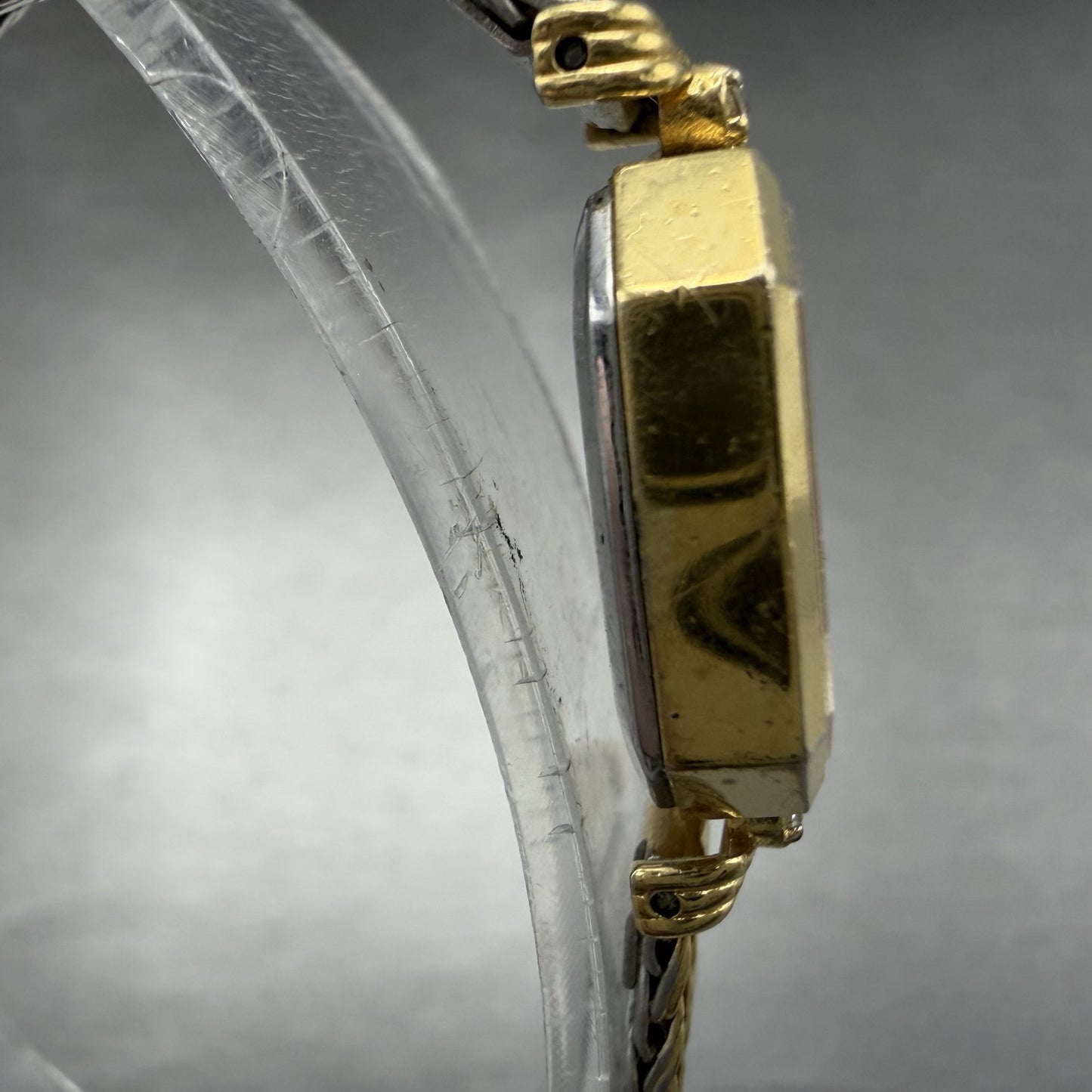 Orient Watch Women 18mm White Dial Gold Tone Octagon A054T9-40 New Battery VTG3