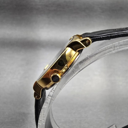 Seiko Exceline Watch Women 22mm Black Dial Gold Tone Round 7321-0770 New Battery2
