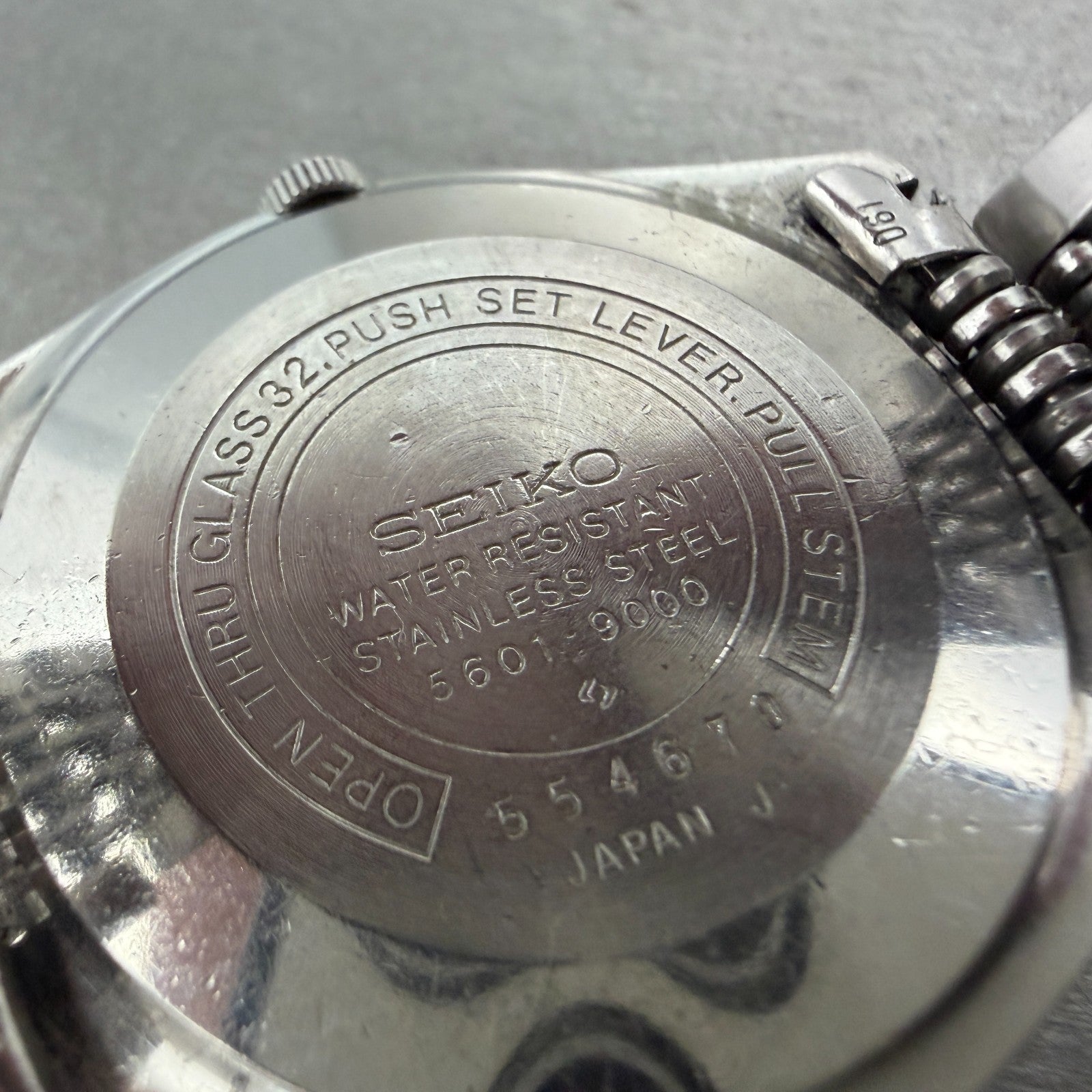 Seiko Lord Matic Watch Men 36mm Silver Dial Silver Tone Round 5601-9000 PARTS10
