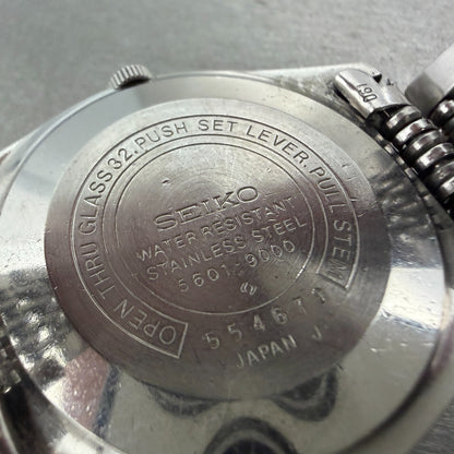 Seiko Lord Matic Watch Men 36mm Silver Dial Silver Tone Round 5601-9000 PARTS10