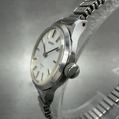 Seiko Watch Women 21mm Silver Dial Silver Tone Round 2220-0020 Manual Runs 4562