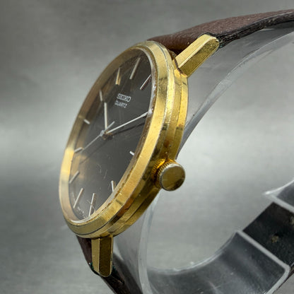 Seiko Watch Men 34mm Gold Mirror Dial Gold Tone Round 4100-9007 New Battery2