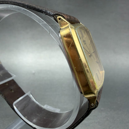Seiko Watch Men 26mm Champagne Dial Gold Tone Rectangle 8621-5019 PARTS Vintage4