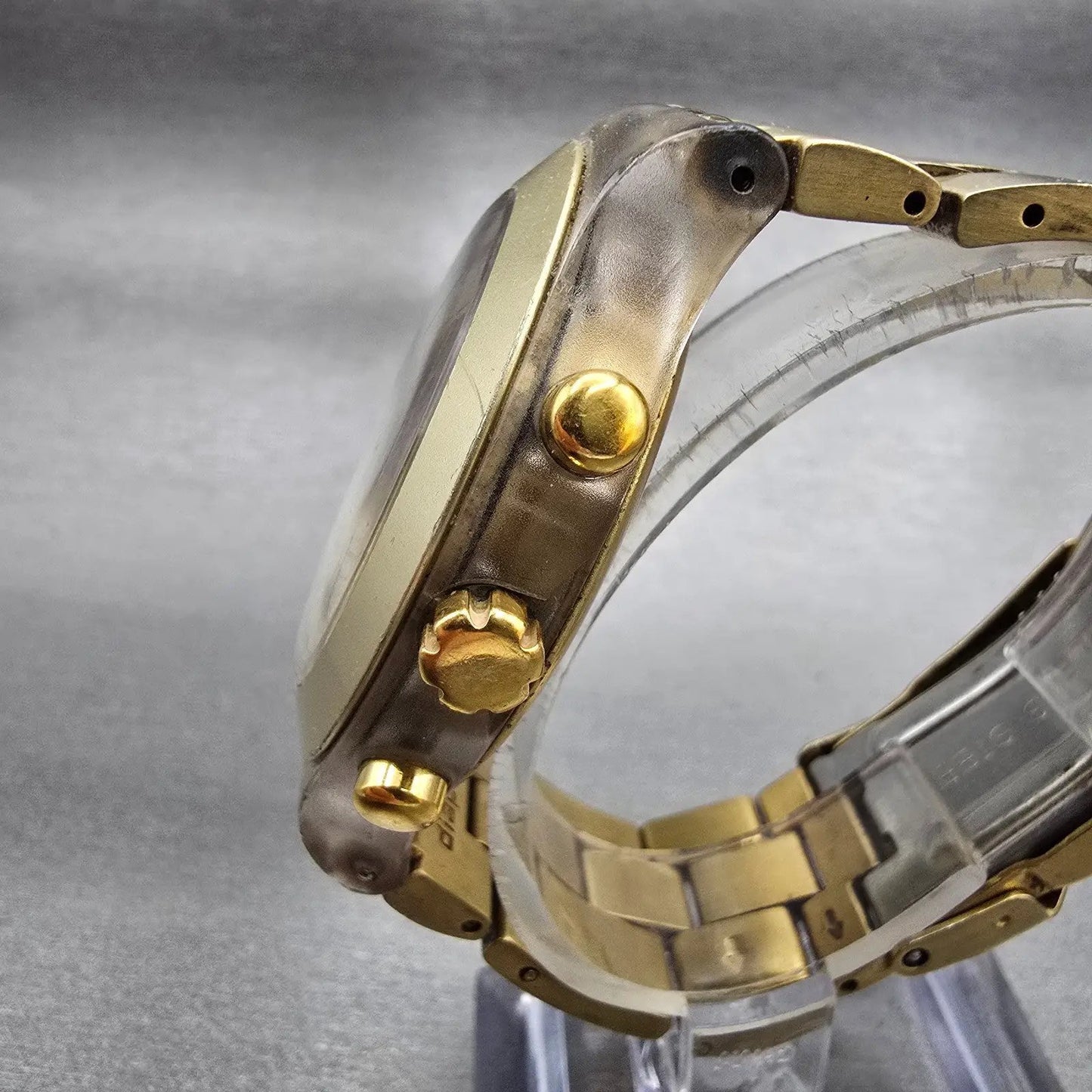 Swatch Irony Full-Blooded Gold Watch Men 42mm Gold Dial SVCK4032G New Battery 542