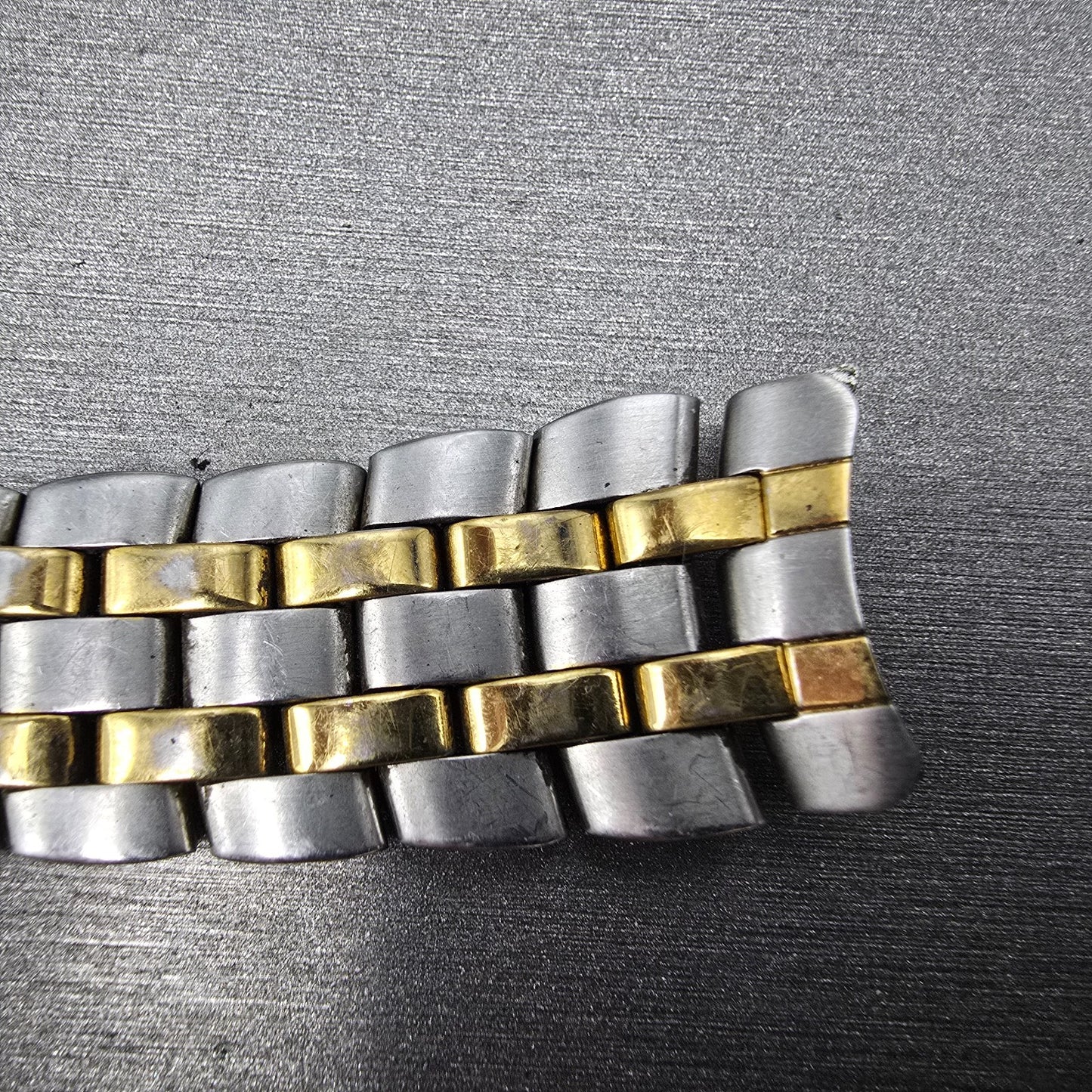 Citizen Bracelet 18mm Stainless Steel Two Tone Tri Folding Clasp VTG READ!!!!!!!2