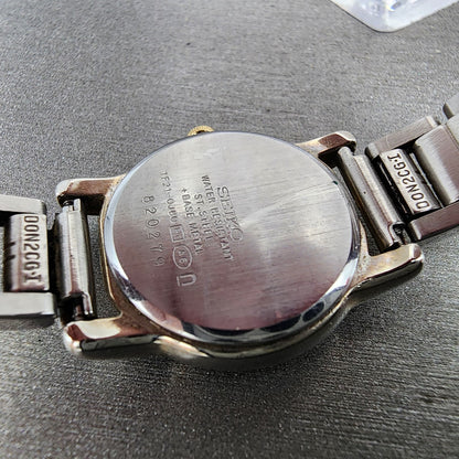 Seiko Lucent Watch Women 22mm White Dial Two Tone Round 1f210j80 New Battery9