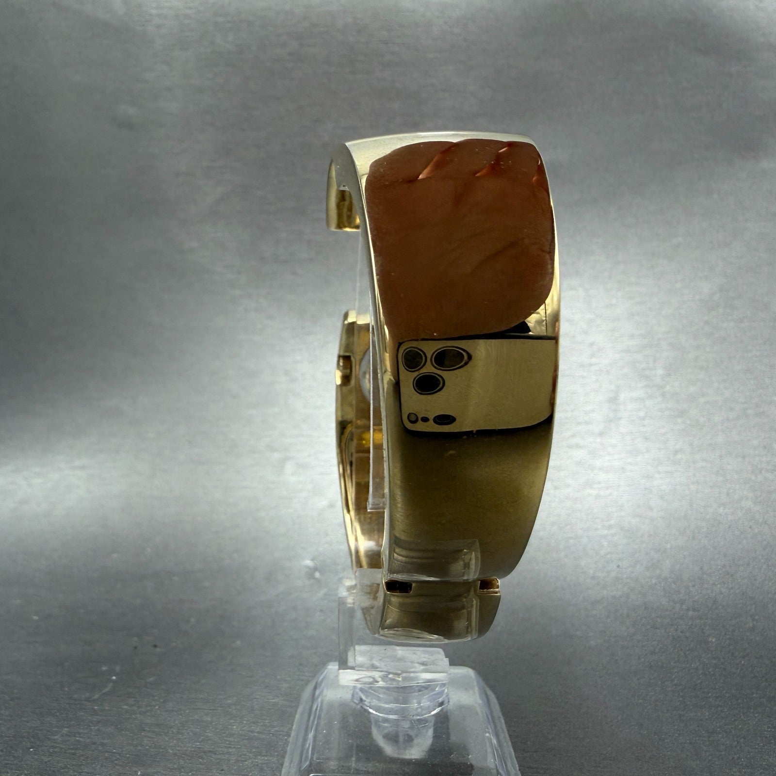 Michael kors Bangle Watch Women 28mm Champagne Dial Gold Tone MK-3497 New Batt7