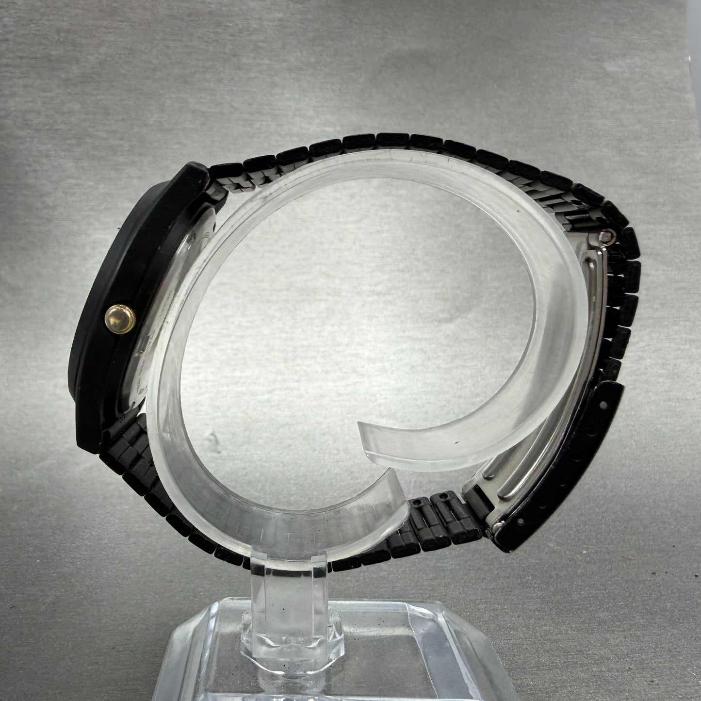 Seiko Pulsar Watch Men 36mm Black Dial Black Tone Daydate Y113-7039 New Battery6