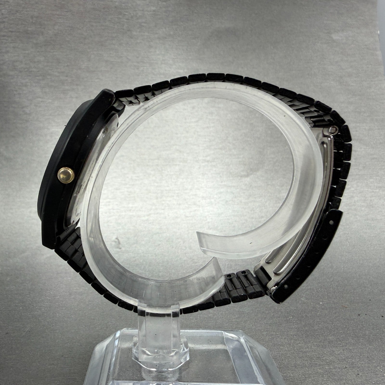 Seiko Pulsar Watch Men 36mm Black Dial Black Tone Daydate Y113-7039 New Battery6