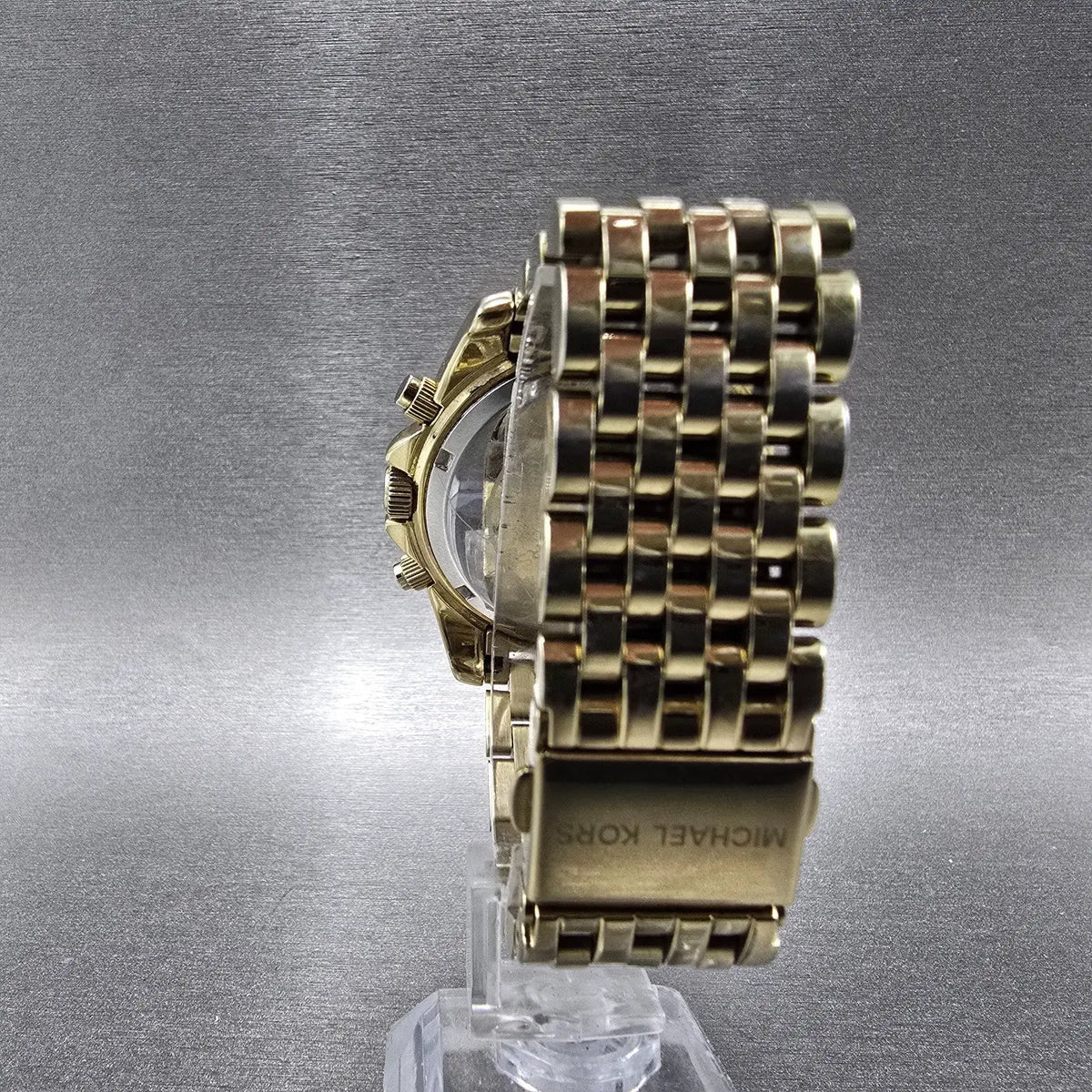 Michael Kors Pressley Chronograph Watch 39mm Women White Dial Gold Tone PARTS7