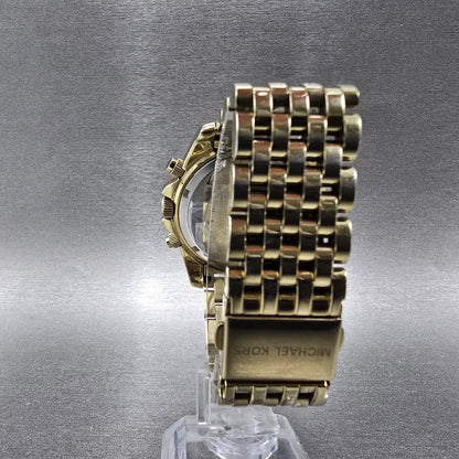 Michael Kors Pressley Chronograph Watch 39mm Women White Dial Gold Tone PARTS7