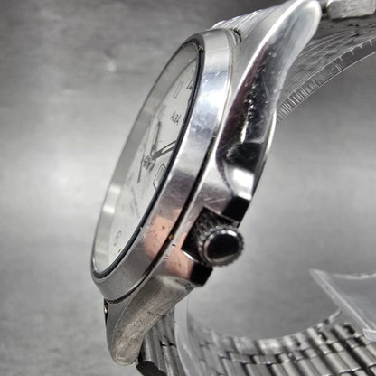 Seiko Alba Watch Men 35mm White Dial Silver Tone Daydate Round V333-7030 PARTS3