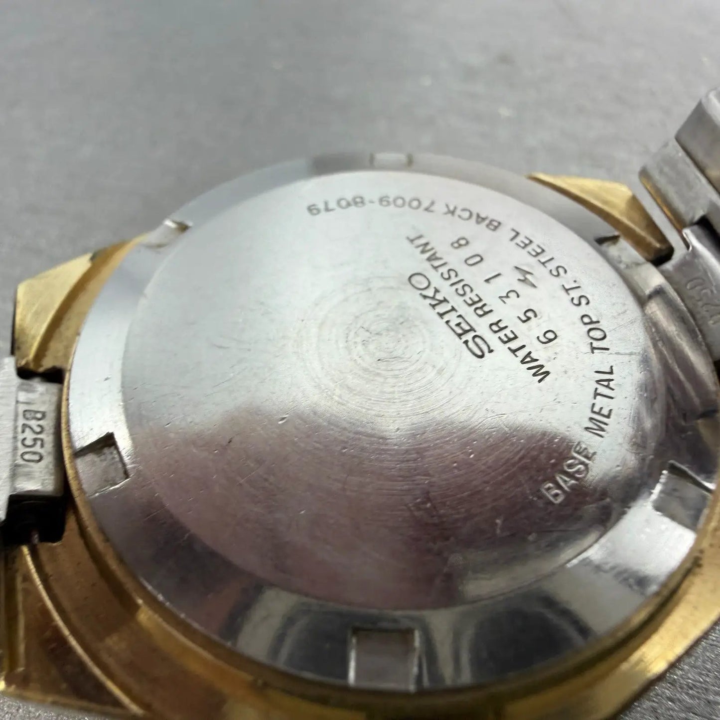 Seiko Automatic Watch Men 38mm Brown Dial Two Tone Daydate 7009-8079 Runs VTG9