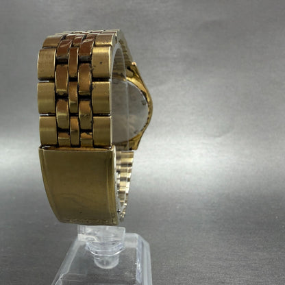 Seiko Watch Men 37mm Champagne Dial Gold Tone Daydate Round 7N43-9048 PARTS VTG8
