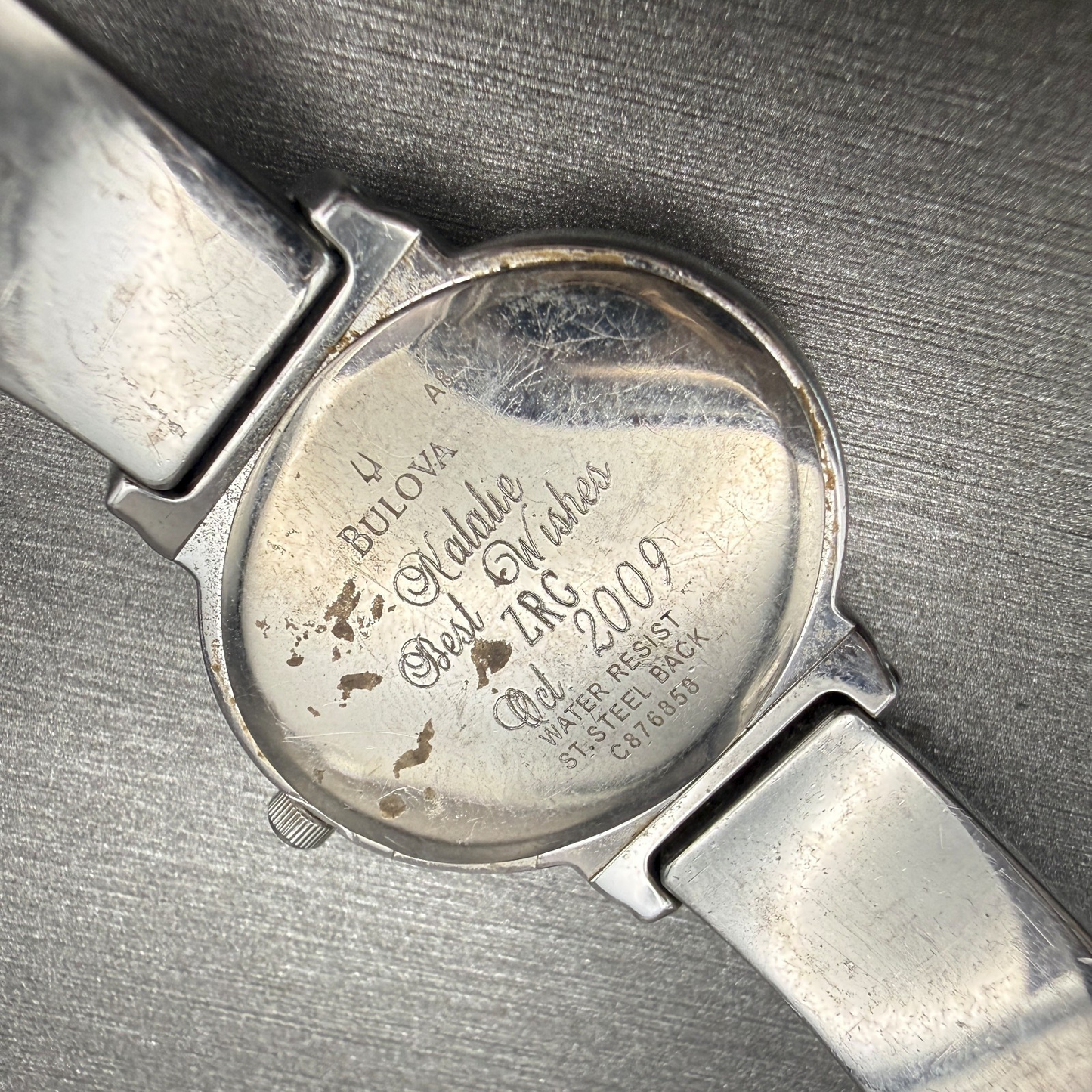 Bulova Watch Women 27mm White Dial Silver Tone Oval 96L002 Crystals New Battery10