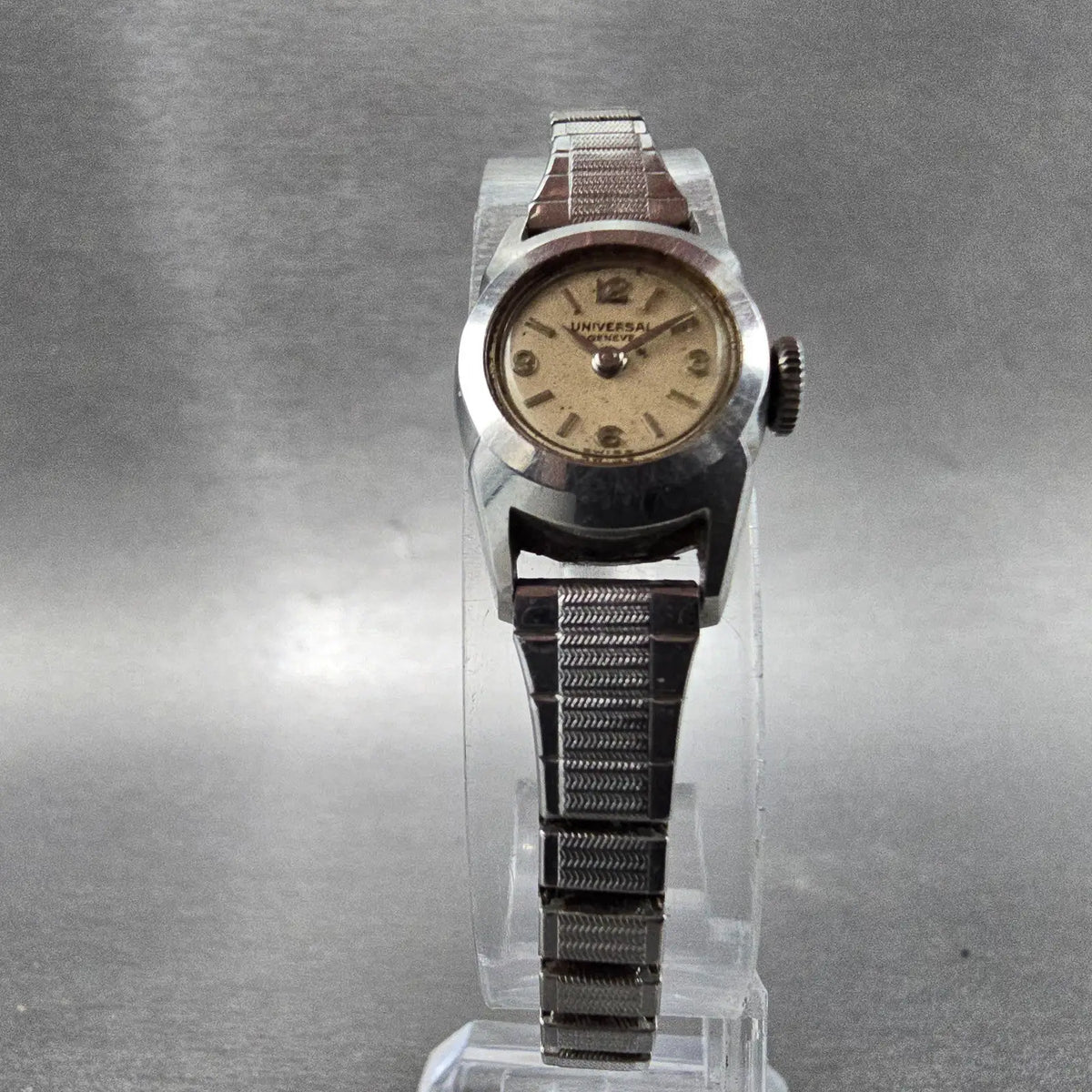 Universal Watch Women 16mm Cream Dial Stainless Steel Manual Wind 25504-1 PARTS6