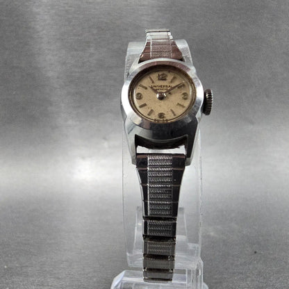 Universal Watch Women 16mm Cream Dial Stainless Steel Manual Wind 25504-1 PARTS6