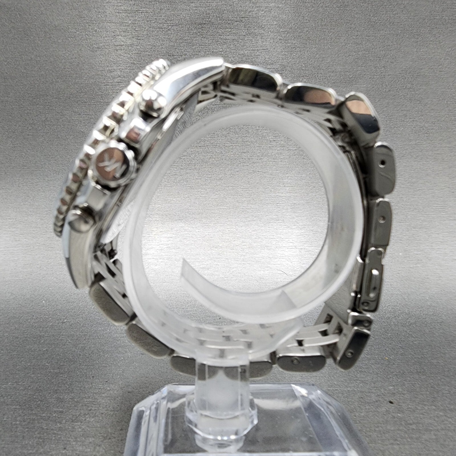 Michael Kors Glitz Chronograph Watch Women 42mm MOP Dial Steel Date Round MK53466