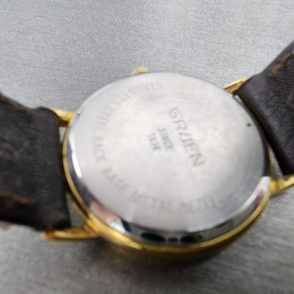 Gruen Precision Watch Women 31mm Cream Dial Gold Tone Round  New Battery9