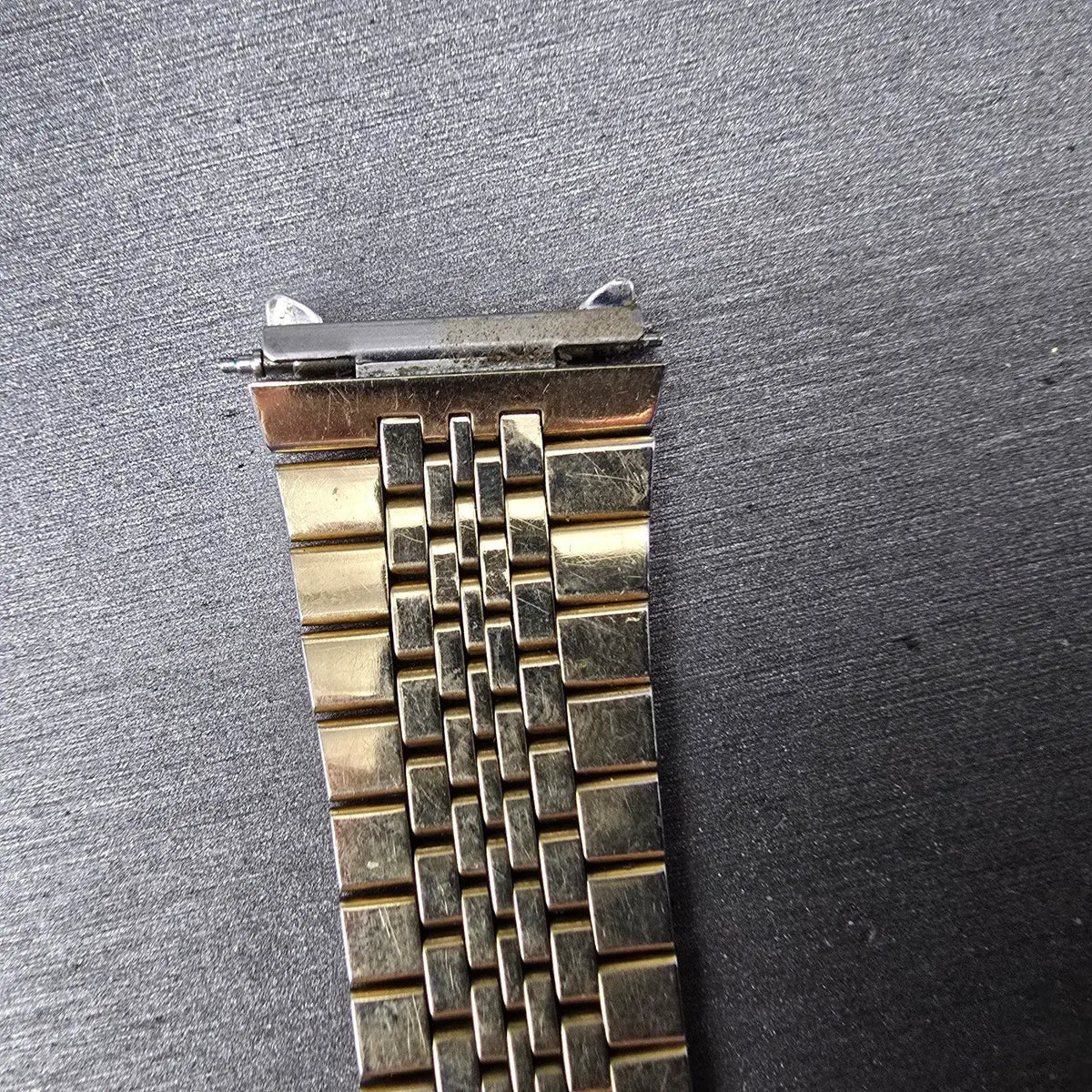 Seiko Bracelet 19mm Stainless Steel Gold Tone Tri Folding Clasp Vintage Japan Z26