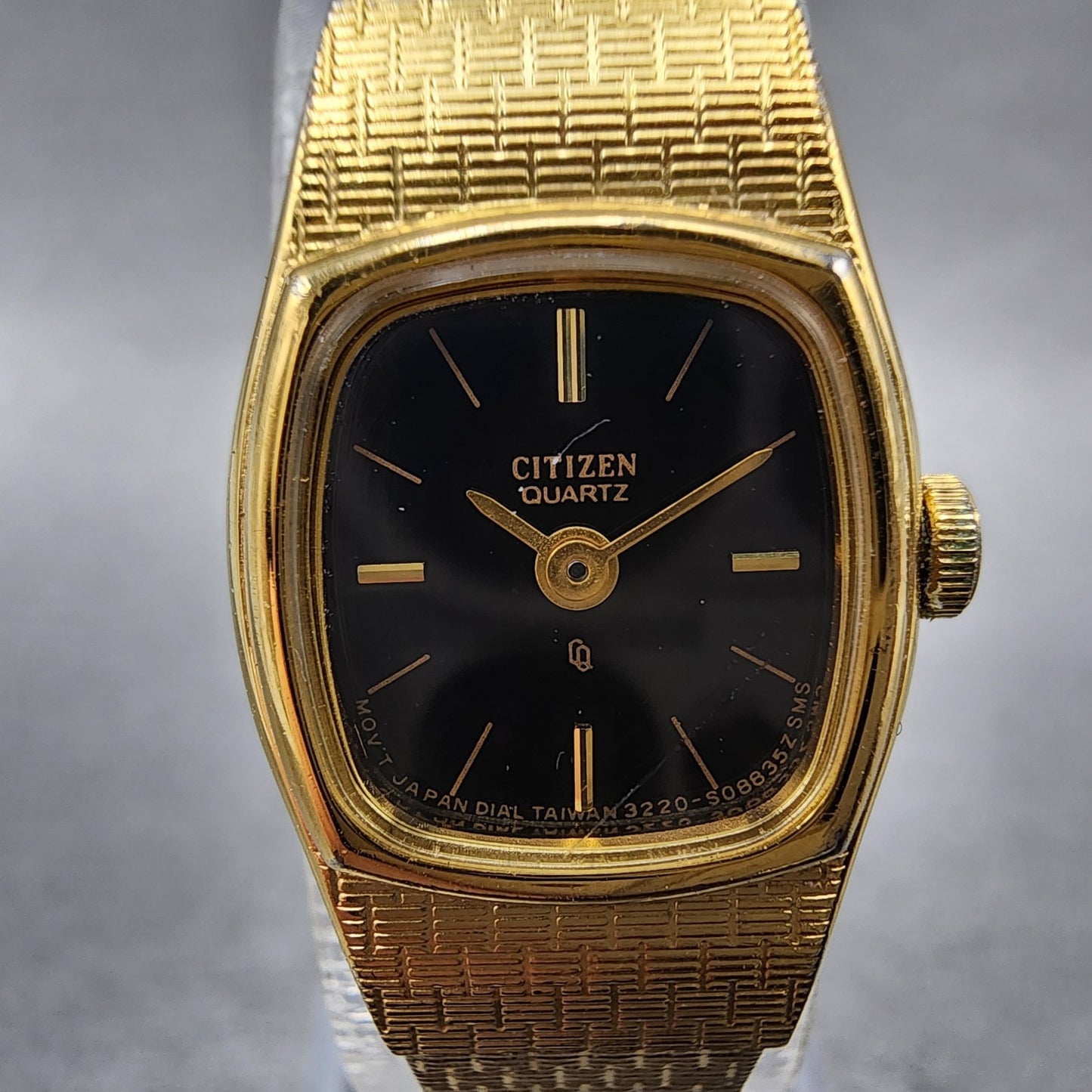 Citizen CQ Watch Women 16mm Black Dial Gold Tone 3220899849 New Battery1